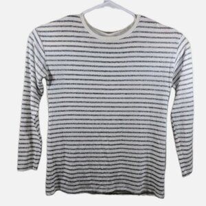 Striped Sweater, White and Gray, A New Day, Women's Top Size X-Small Clothing